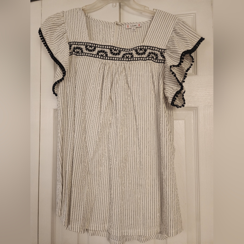 L Love Flutter Sleeve Top